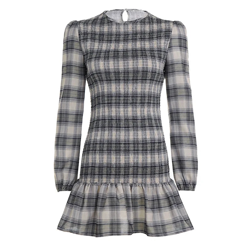 Vestito Bon-Ton a Contrasto con Gonna Plissettata